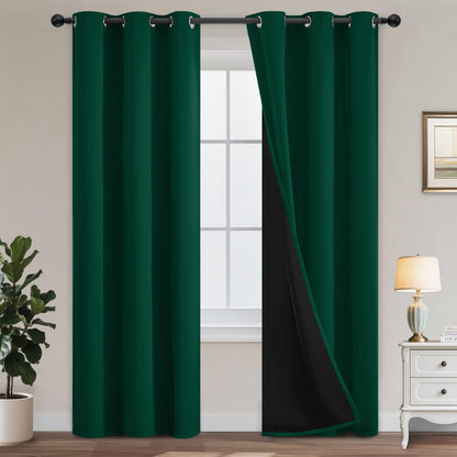 Yakamok Burgundy Red Blackout Curtains 84 inches Long for Bedroom 38" Wide