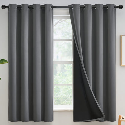Yakamok Burgundy Red Blackout Curtains 84 inches Long for Bedroom 38" Wide