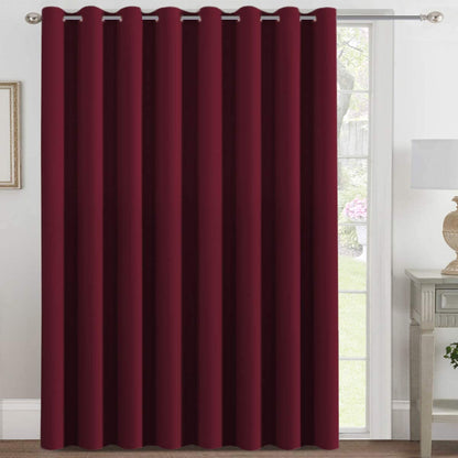 H.VERSAILTEX 100% Blackout Curtains for Bedroom Black Out Curtains 96 inch Thermal Insulated Long Blackout Curtains for Living Room, Energy Saving Curtains for Patio Door Grommet (1 Panel, Jet Black)