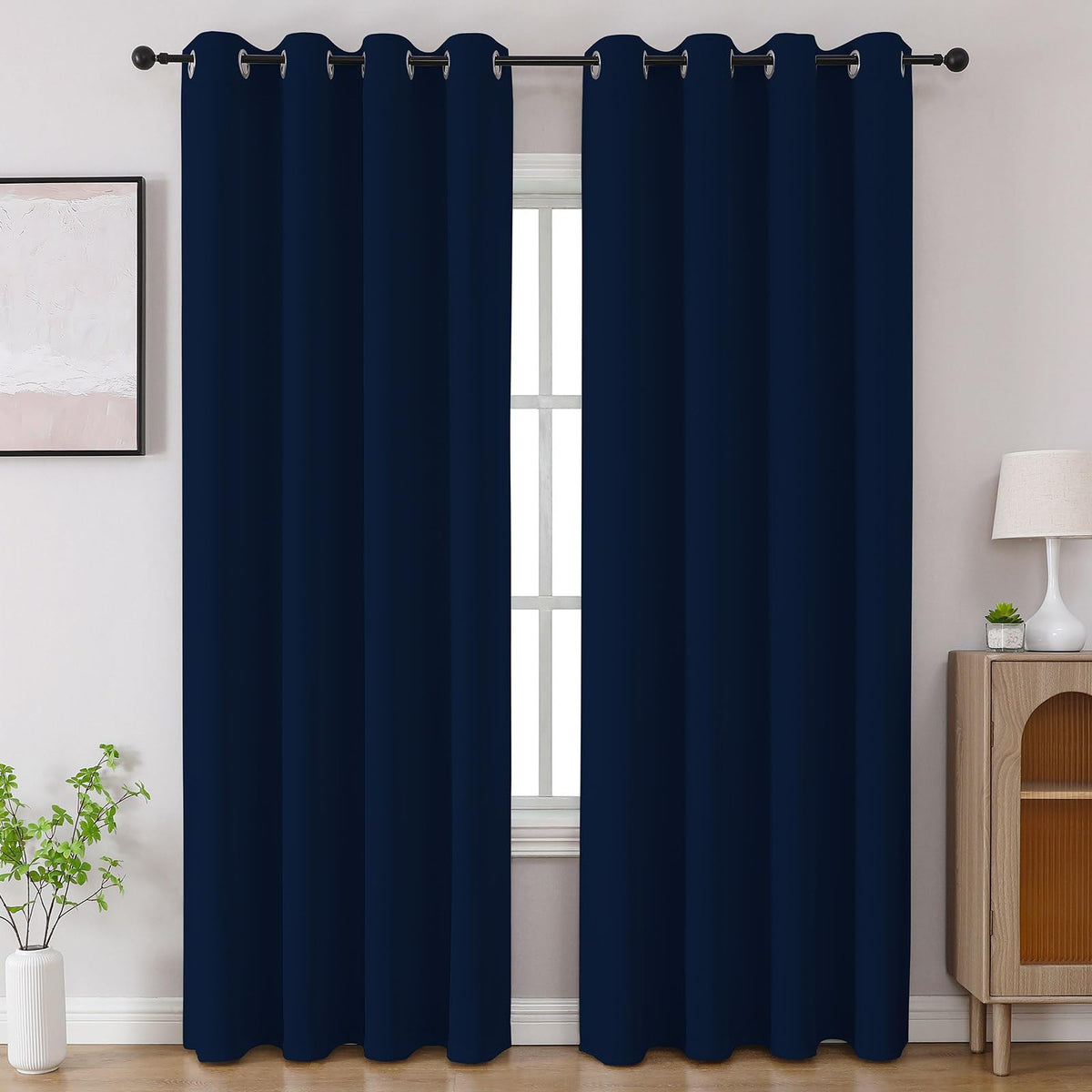CUCRAF Beige Blackout Curtains 84 inch Length 2 Panels Set, Room Darkening Drapes for Living Room Bedroom, Thermal Insulated Light Blocking Grommet Window Curtain (W52 x L84 Inch)