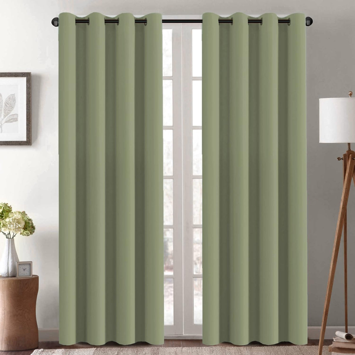H.VERSAILTEX 100% Blackout Curtains for Bedroom Black Out Curtains 96 inch Thermal Insulated Long Blackout Curtains for Living Room, Energy Saving Curtains for Patio Door Grommet (1 Panel, Jet Black)
