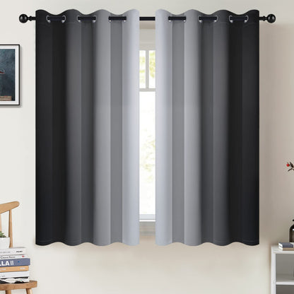 COSVIYA Grommet Room Darkening Ombre Purple Curtains W52xL63 inch
