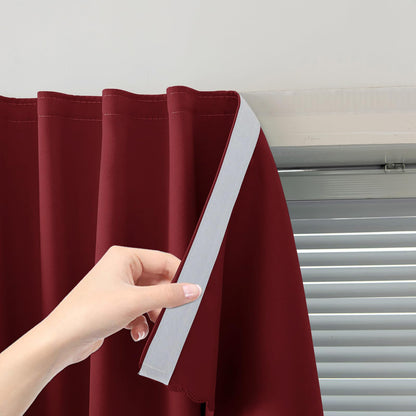 Adhesive Blackout Curtains- Self Stick Shades Window Blinds Curtains No Rod Needed Easy to Hang Curtains, Use for Bedroom, Living Room, Dining Room, Kitchen, Home Office, 35"W X 59"L, Black, 1 Panel