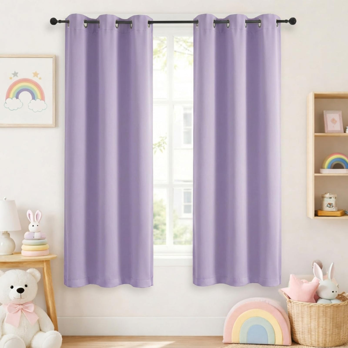 Simplebrand Sage Green Blackout Curtains 84 Inch Length 2 Panels Set for Bedroom/Living Room, Solid Room Darkening Thermal Insulated Grommet Energy Saving Window Treatment Drapes, Each 52" Wide