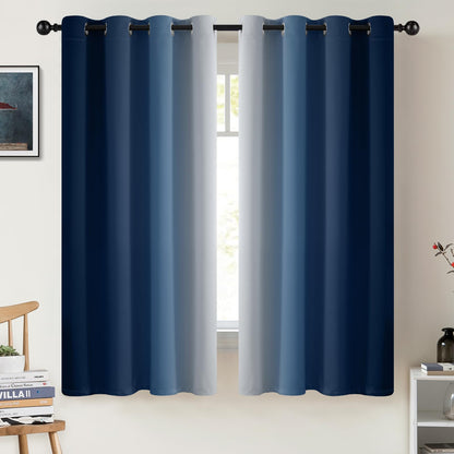 COSVIYA Grommet Room Darkening Ombre Purple Curtains W52xL63 inch