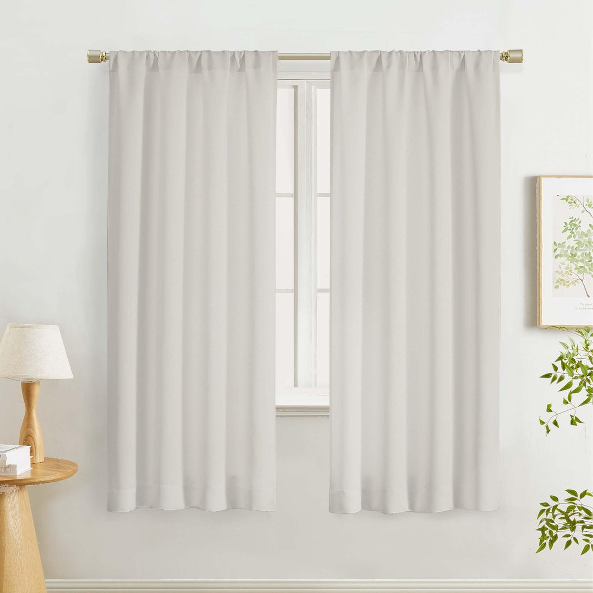 Lecloud Sage Green Room Darkening Curtains 54 Inch Length 2 Panels, Window Curtains for Bedroom, Energy Thermal Insulating Rod Pocket Curtain Drapes for Small Window, 40" W x 54" L