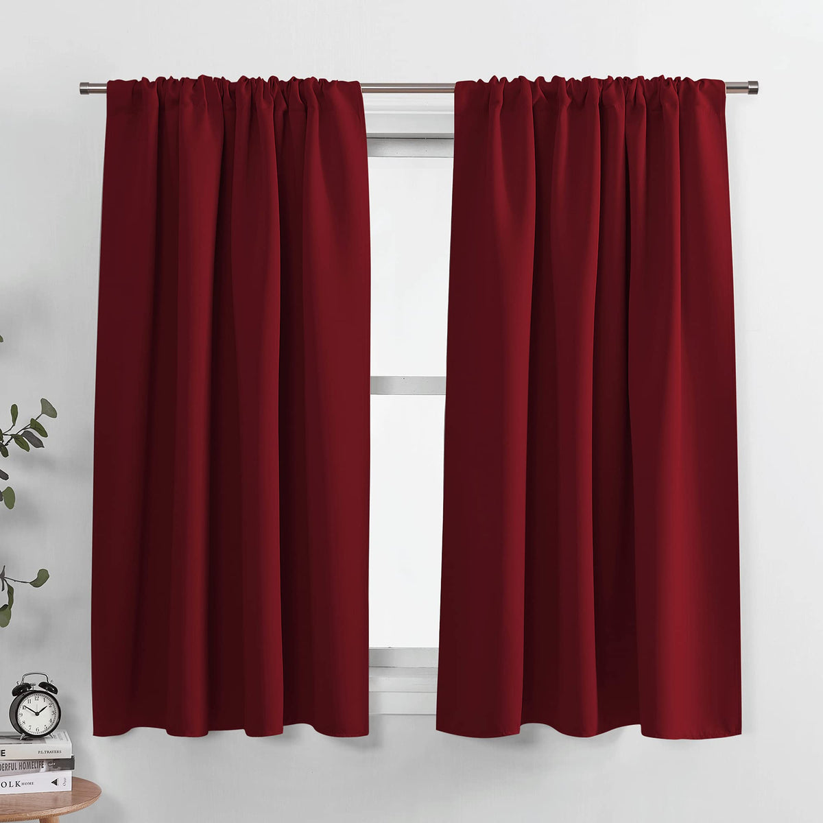 PONY DANCE Black Out Curtains 72 inch Long, Black, 2 Panels