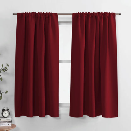 PONY DANCE Black Out Curtains 72 inch Long, Black, 2 Panels