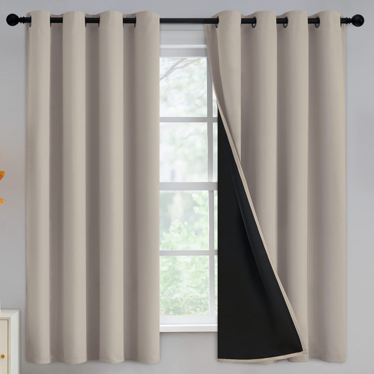 Yakamok Burgundy Red Blackout Curtains 84 inches Long for Bedroom 38" Wide