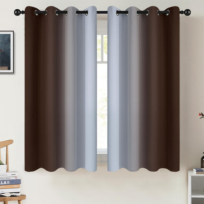 COSVIYA Grommet Room Darkening Ombre Purple Curtains W52xL63 inch