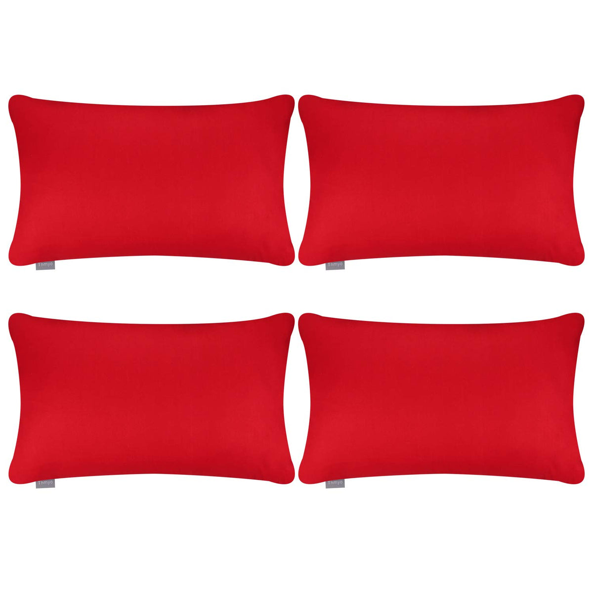 Thmyo 4-Pack 100% Cotton Solid Decorative Throw Pillow Case 18x18 Orange