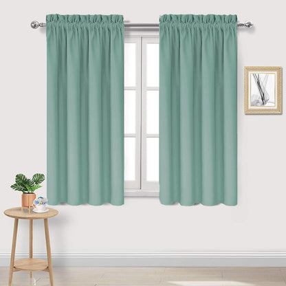 DWCN Blackout Curtains for Bedroom Living Room 42 x 63 Inch Long Black