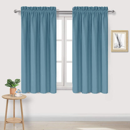 DWCN Blackout Curtains for Bedroom Living Room 42 x 63 Inch Long Black