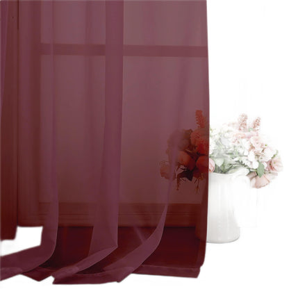 Simplebrand Black Sheer Curtains 84 Inches Long 2 Panels for Living Room