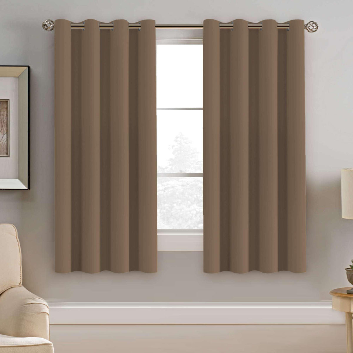 H.VERSAILTEX Blackout Curtains for Bedroom Thermal Insulated Room Darkening Living Room Curtains 63 Inch Long Grommet Privacy Protection Window Curtain Panels/Drapes for Nursery,2 Panels,Ivory/Cream