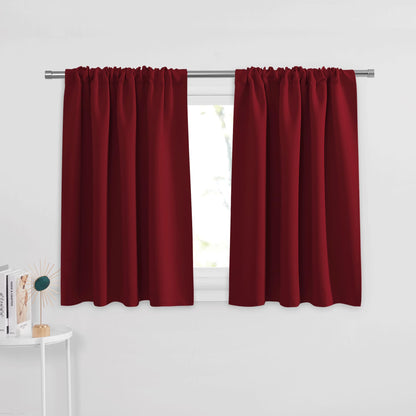 PONY DANCE Black Out Curtains 72 inch Long, Black, 2 Panels
