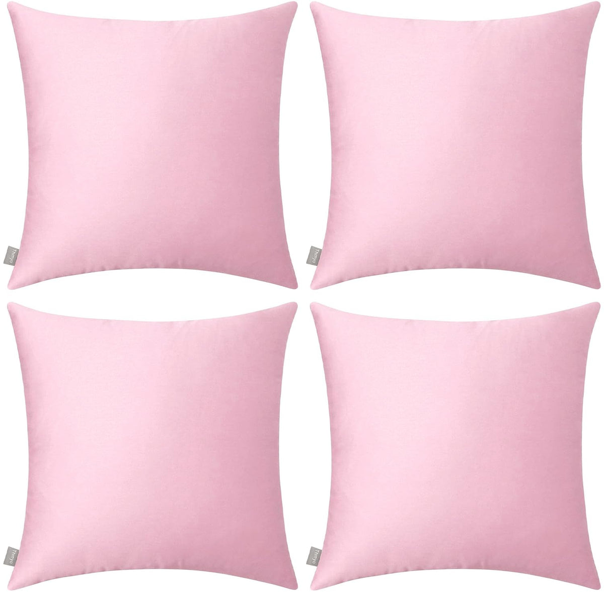 Thmyo 4-Pack 100% Cotton Solid Decorative Throw Pillow Case 18x18 Orange