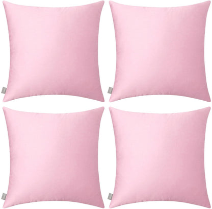 Thmyo 4-Pack 100% Cotton Solid Decorative Throw Pillow Case 18x18 Orange