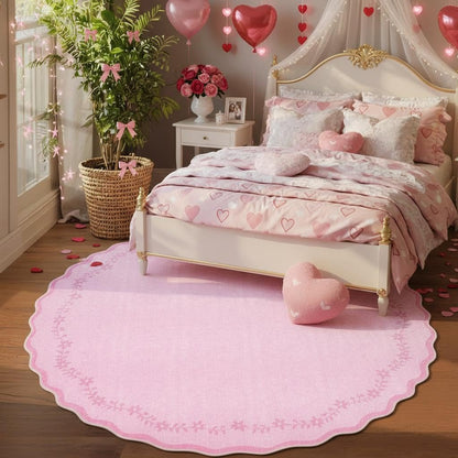 GarveeHome 5x7 Scalloped Area Rug Jute Washable Bedroom Living Room Rug