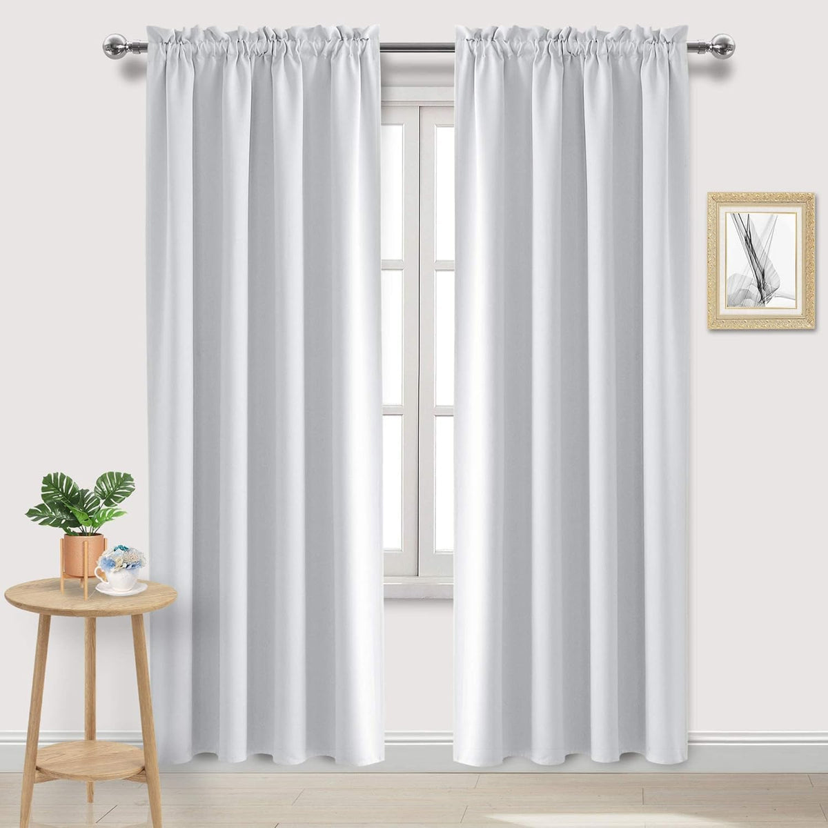 DWCN Blackout Curtains for Bedroom Living Room 42 x 63 Inch Long Black