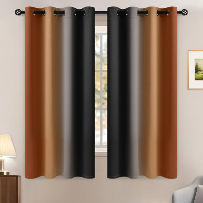 Yakamok Ombre Curtains Blue and Greyish White for Living Room,52Wx84L