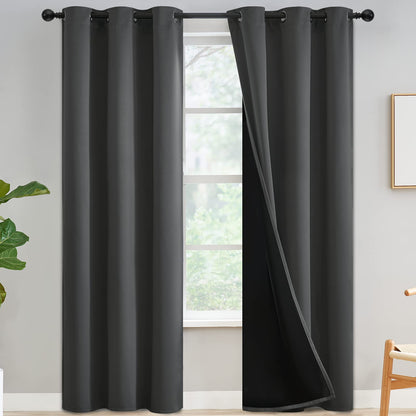 Yakamok Burgundy Red Blackout Curtains 84 inches Long for Bedroom 38" Wide