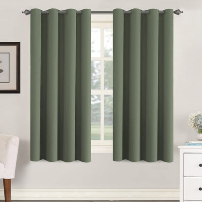 H.VERSAILTEX Blackout Curtains for Bedroom Thermal Insulated Room Darkening Living Room Curtains 63 Inch Long Grommet Privacy Protection Window Curtain Panels/Drapes for Nursery,2 Panels,Ivory/Cream