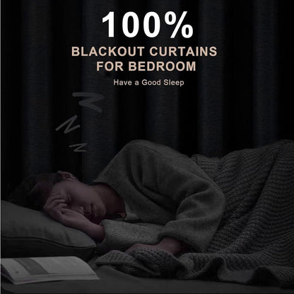 INOVADAY 100% Blackout Linen Curtains for Bedroom 50x84 Inches Cream