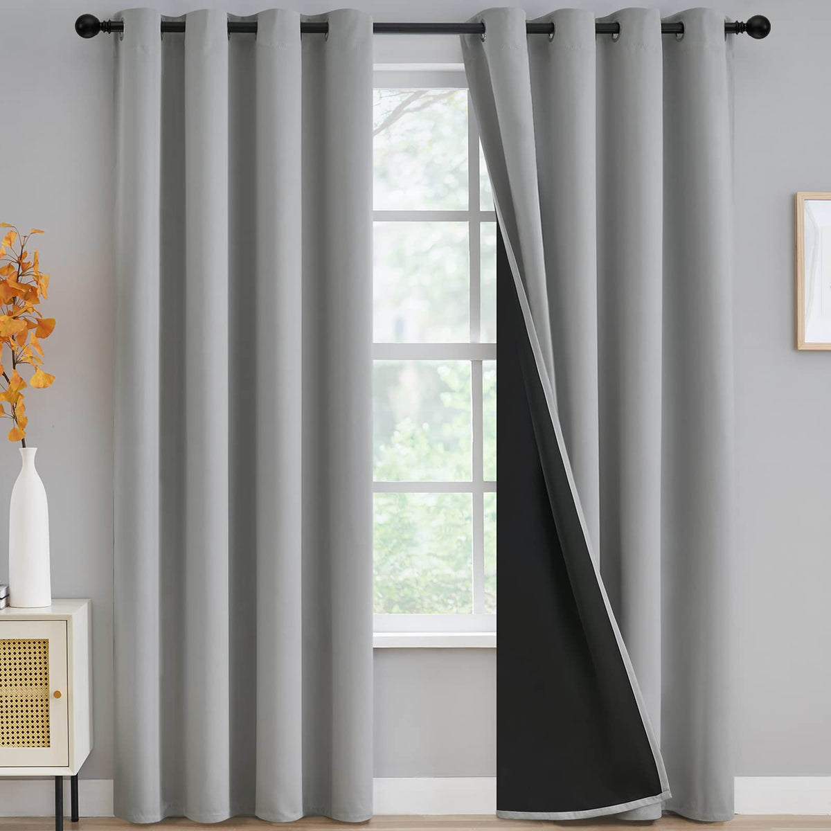 Yakamok Burgundy Red Blackout Curtains 84 inches Long for Bedroom 38" Wide
