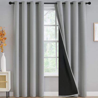 Yakamok Burgundy Red Blackout Curtains 84 inches Long for Bedroom 38" Wide