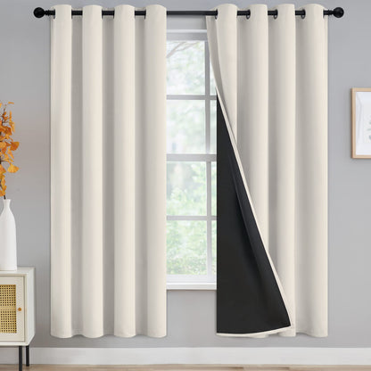 Yakamok Burgundy Red Blackout Curtains 84 inches Long for Bedroom 38" Wide