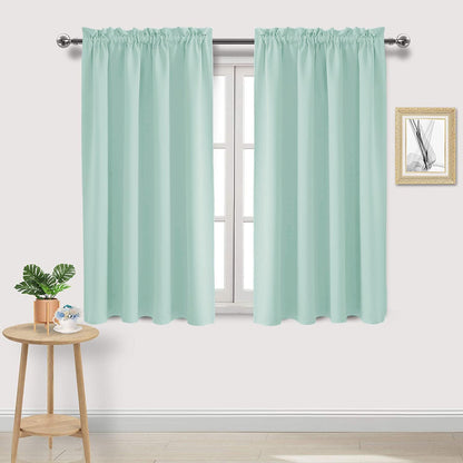 DWCN Blackout Curtains for Bedroom Living Room 42 x 63 Inch Long Black
