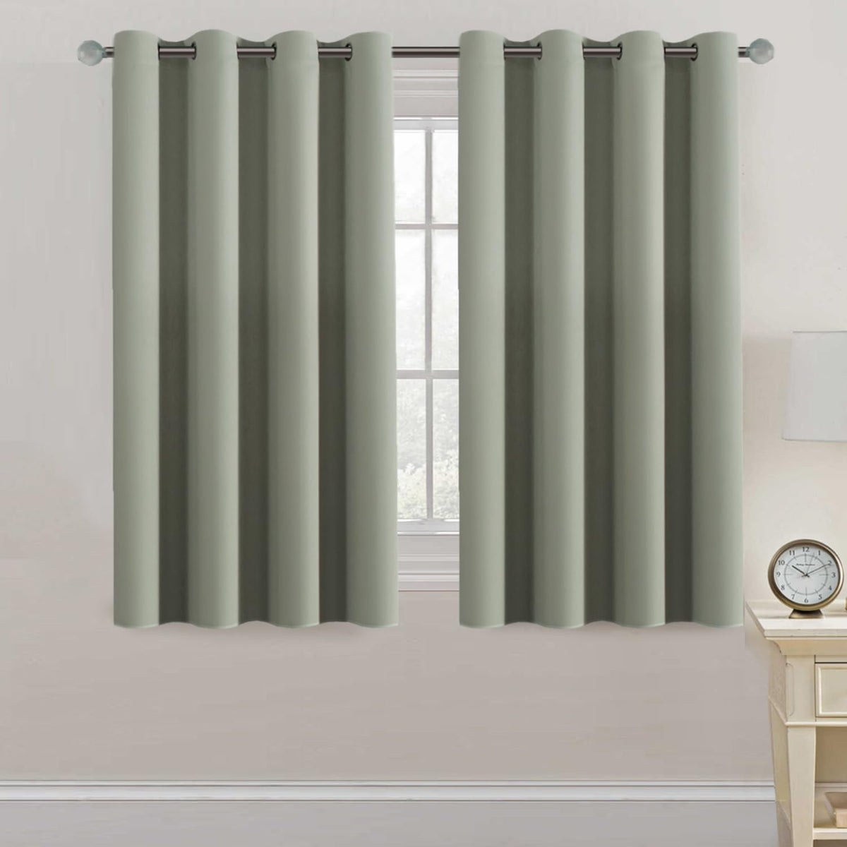 H.VERSAILTEX 100% Blackout Curtains for Bedroom Black Out Curtains 96 inch Thermal Insulated Long Blackout Curtains for Living Room, Energy Saving Curtains for Patio Door Grommet (1 Panel, Jet Black)