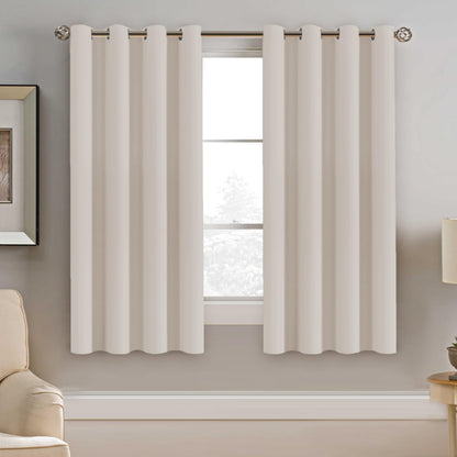 H.VERSAILTEX Blackout Curtains for Bedroom Thermal Insulated Room Darkening Living Room Curtains 63 Inch Long Grommet Privacy Protection Window Curtain Panels/Drapes for Nursery,2 Panels,Ivory/Cream