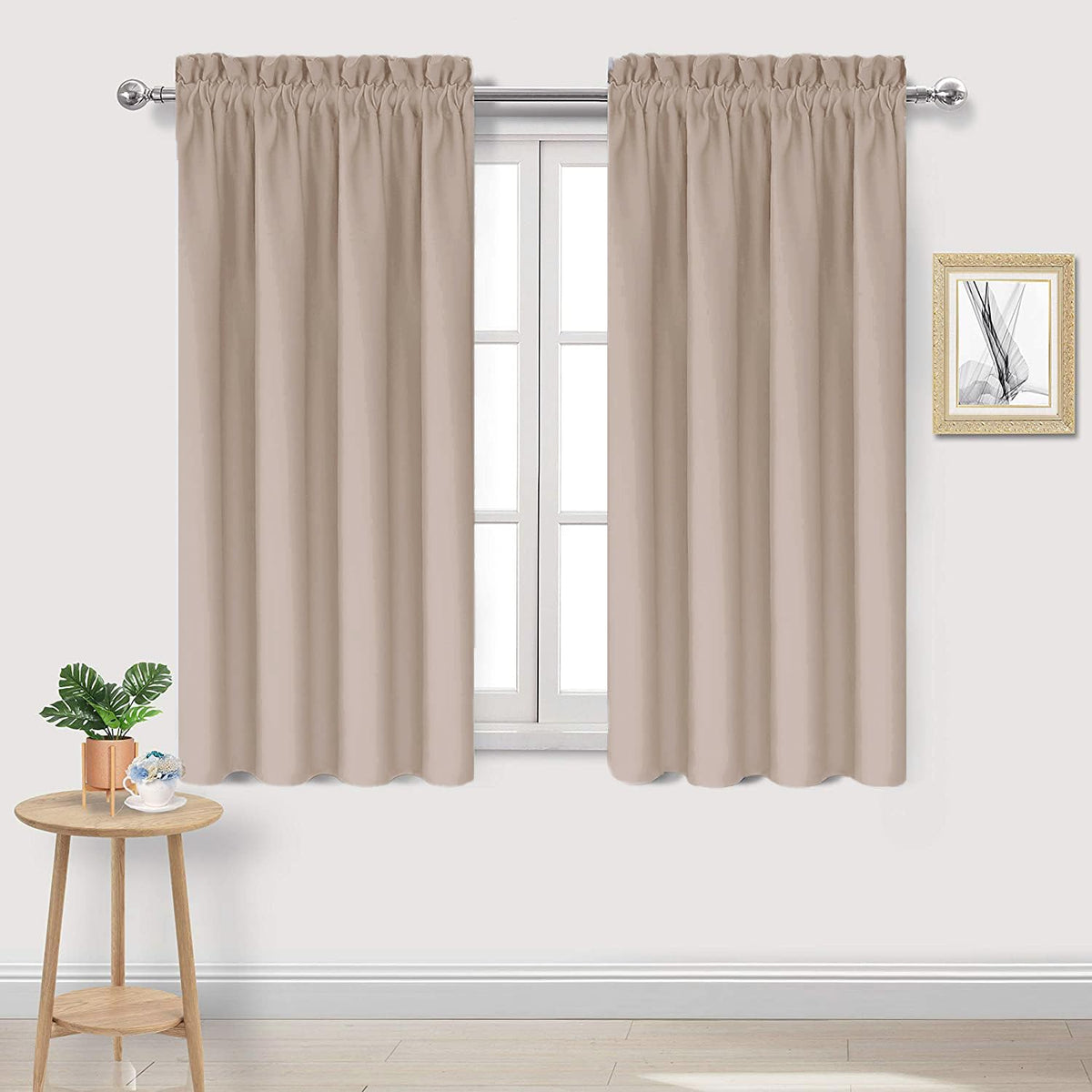 DWCN Blackout Curtains for Bedroom Living Room 42 x 63 Inch Long Black