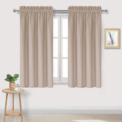 DWCN Blackout Curtains for Bedroom Living Room 42 x 63 Inch Long Black