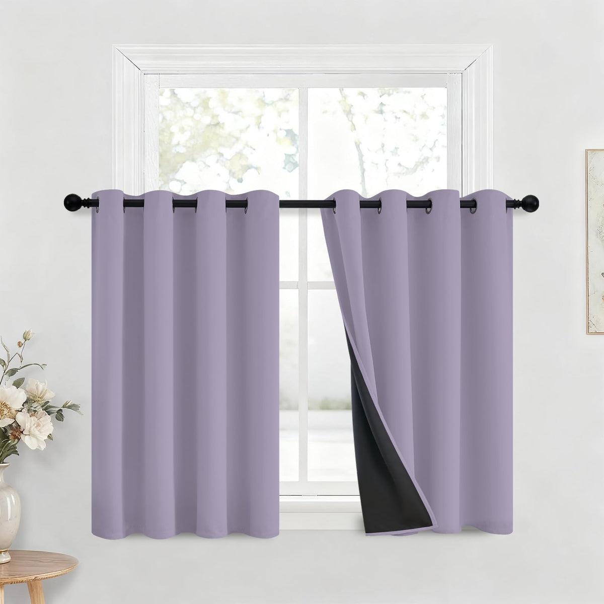 Yakamok Burgundy Red Blackout Curtains 84 inches Long for Bedroom 38" Wide