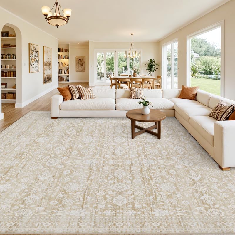 8x10 Area Rugs Living Room: Bedroom Neutral Washable Carpet Beige