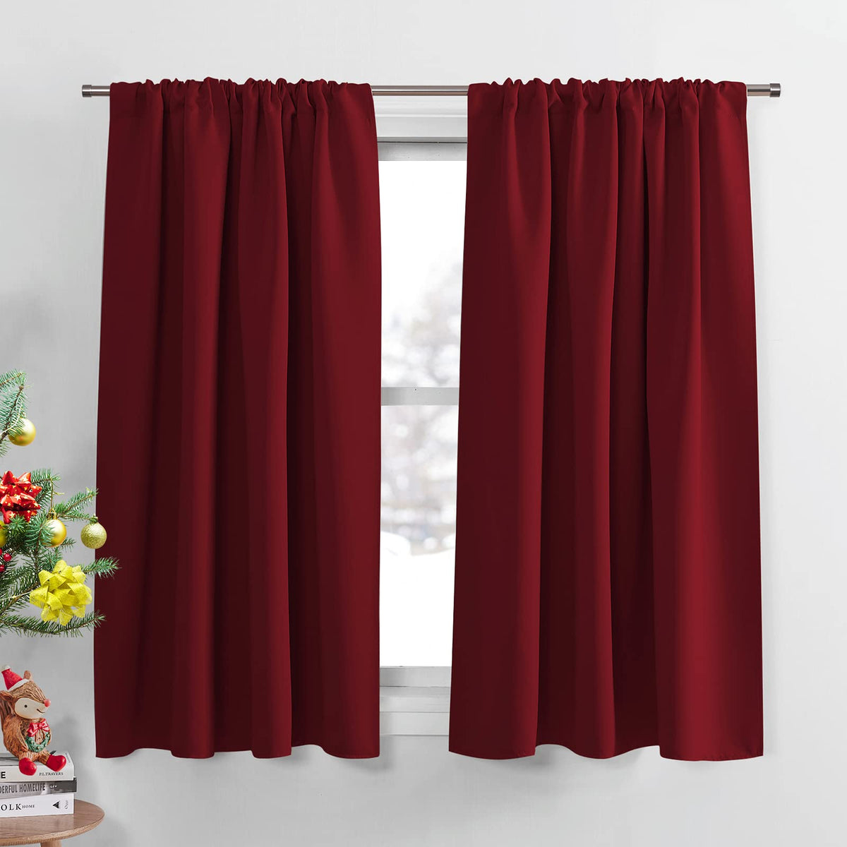 PONY DANCE Black Out Curtains 72 inch Long, Black, 2 Panels