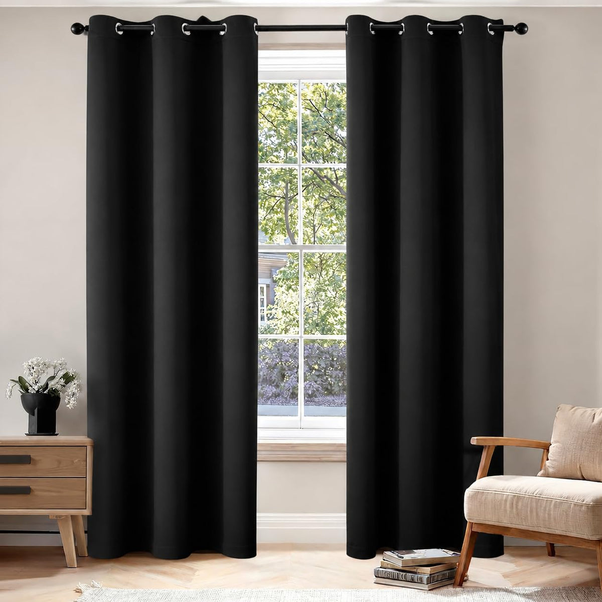 MIULEE Light Pink Blackout Bedroom Curtains Drapes 84 Inch Long 52"x84"