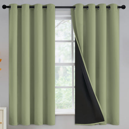 Yakamok Burgundy Red Blackout Curtains 84 inches Long for Bedroom 38" Wide
