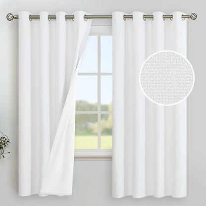 YoungsTex Black Blackout Curtains for Bedroom, Thermal Drapes Heat Blocking