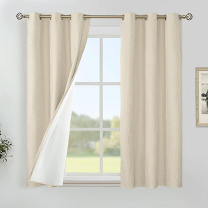 YoungsTex Black Blackout Curtains for Bedroom, Thermal Drapes Heat Blocking