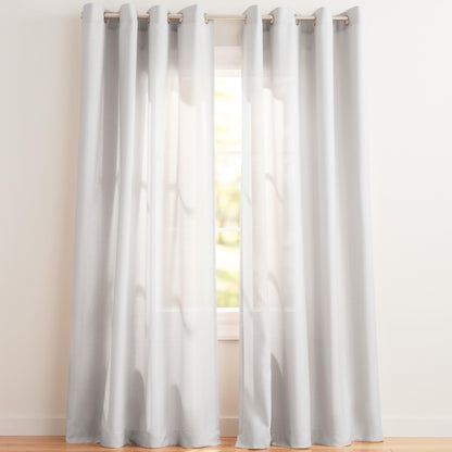 Exclusive Home Loha Linen Grommet Top Curtain Panel Pair, 84"x54", Winter White