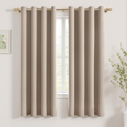 MIULEE Light Pink Blackout Bedroom Curtains Drapes 84 Inch Long 52"x84"