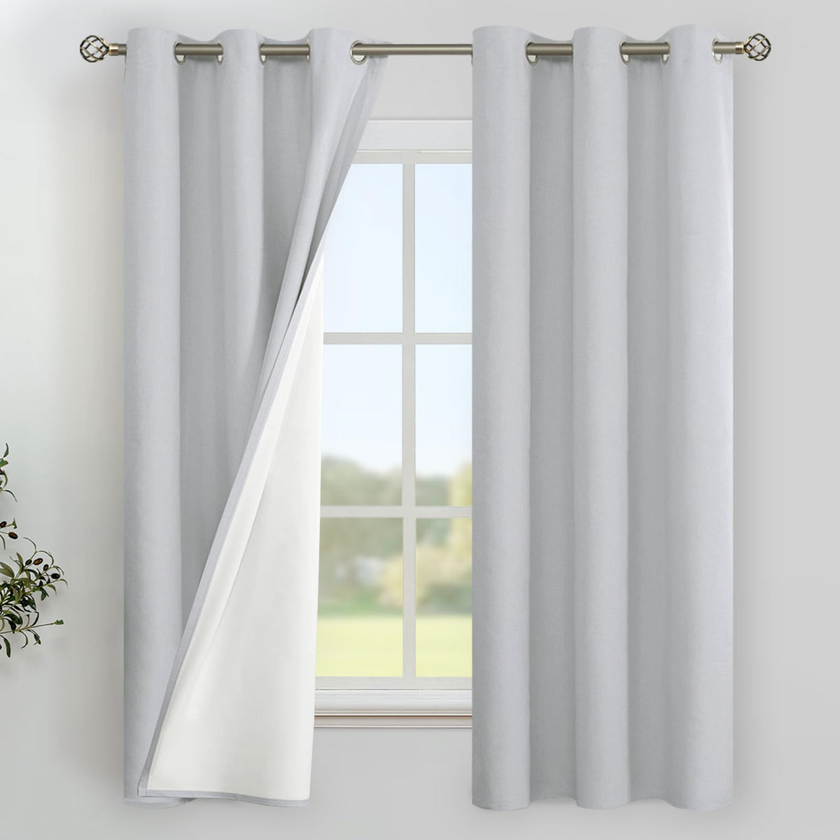 YoungsTex Black Blackout Curtains for Bedroom, Thermal Drapes Heat Blocking