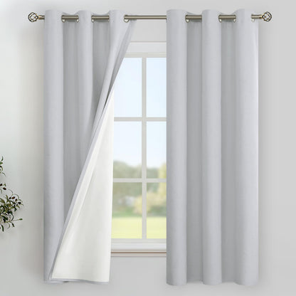 YoungsTex Black Blackout Curtains for Bedroom, Thermal Drapes Heat Blocking