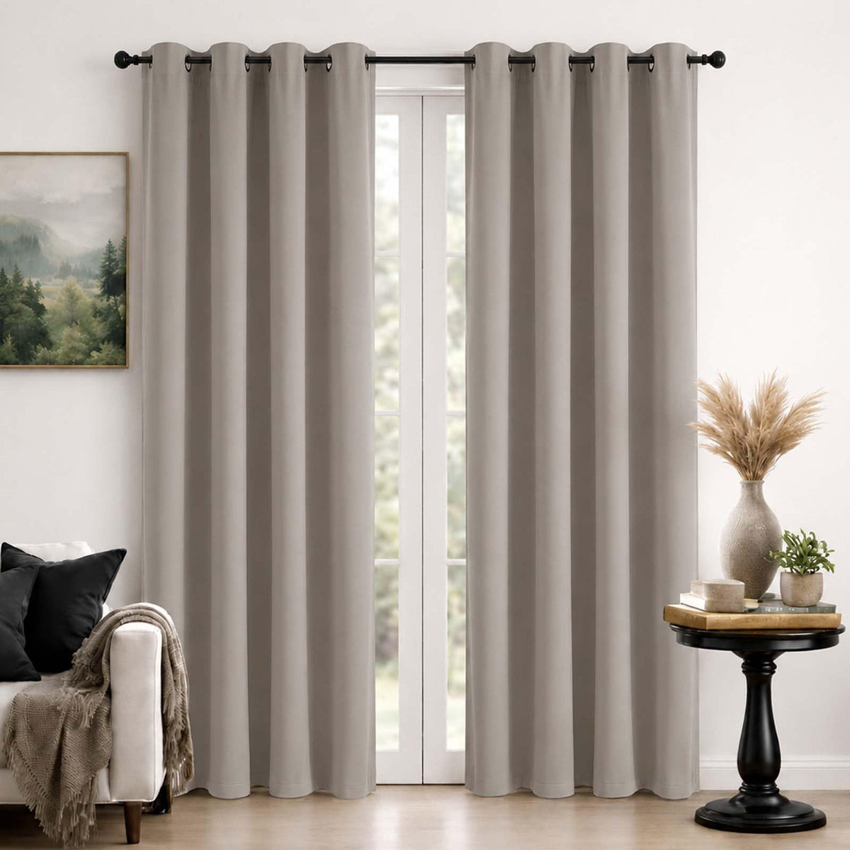 Simplebrand Sage Green Blackout Curtains 84 Inch Length 2 Panels Set for Bedroom/Living Room, Solid Room Darkening Thermal Insulated Grommet Energy Saving Window Treatment Drapes, Each 52" Wide