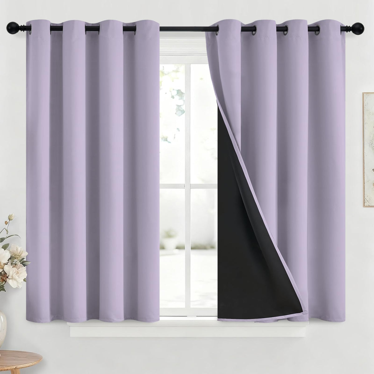 Yakamok Burgundy Red Blackout Curtains 84 inches Long for Bedroom 38" Wide