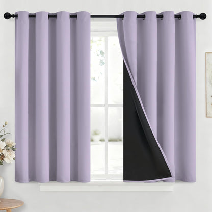 Yakamok Burgundy Red Blackout Curtains 84 inches Long for Bedroom 38" Wide